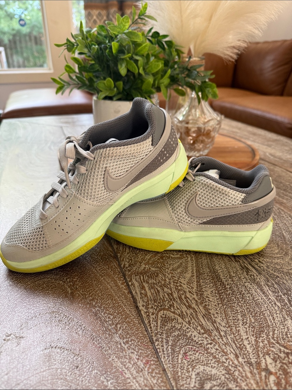 Nike Kids Sneakers - Grey with Neon Yellow Accents